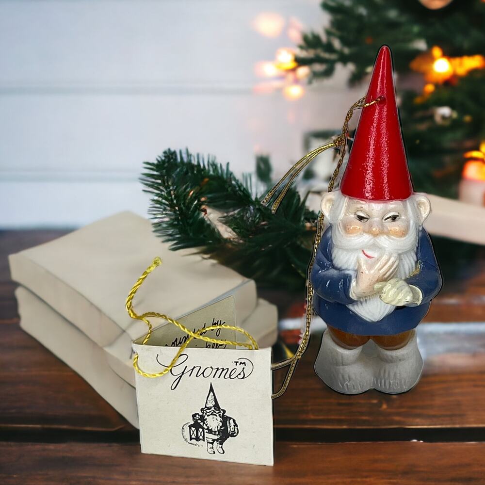 Vintage Unieboek Gnome Ornament 1978 David Kabouter Swedish Tomte w Tag